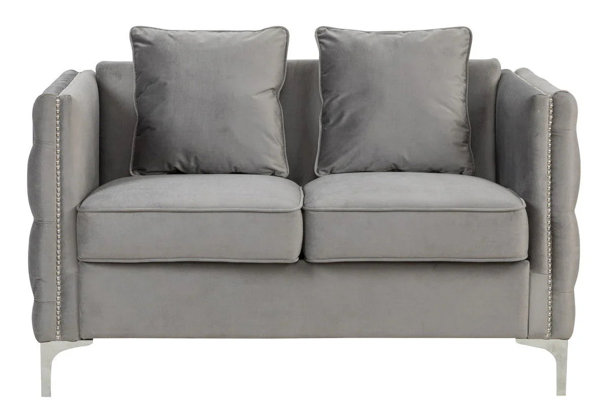 Bayberry - Velvet Loveseat With 2 Pillows - Furniture Home Direct