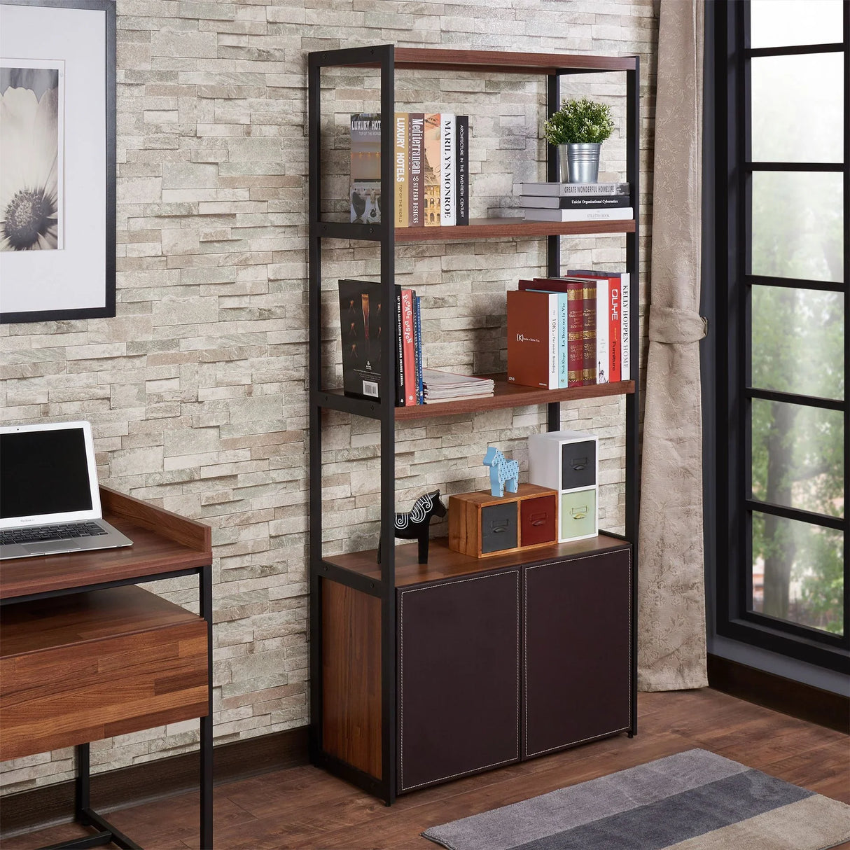 Sara - Bookshelf - Walnut - Furniture Home Direct