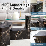 Detachable Double-Decker Black Patterned Coffee Table - Furniture Home Direct