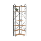 Industrial Style Corner Bookshelf With Thickened Iron Frame - Furniture Home Direct