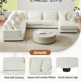 Sectional Sofa U Shaped Oversized With Chaise Beige - Furniture Home Direct