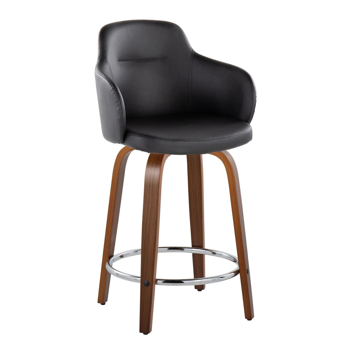 Boyne - Contemporary Fixed Height Counter Stool With Swivel With Round Footrest (Set of 2) - Furniture Home Direct