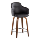 Boyne - Contemporary Fixed Height Counter Stool With Swivel With Round Footrest (Set of 2) - Furniture Home Direct