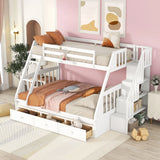Bunk Bed With Drawers, Ladder And Storage Staircase - Furniture Home Direct