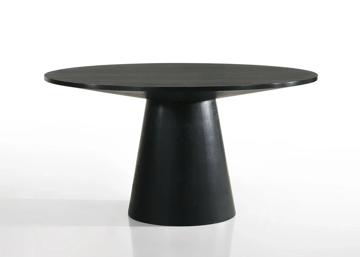 Jasper - Contemporary Round Dining Table With Black Finish Chairs - Furniture Home Direct