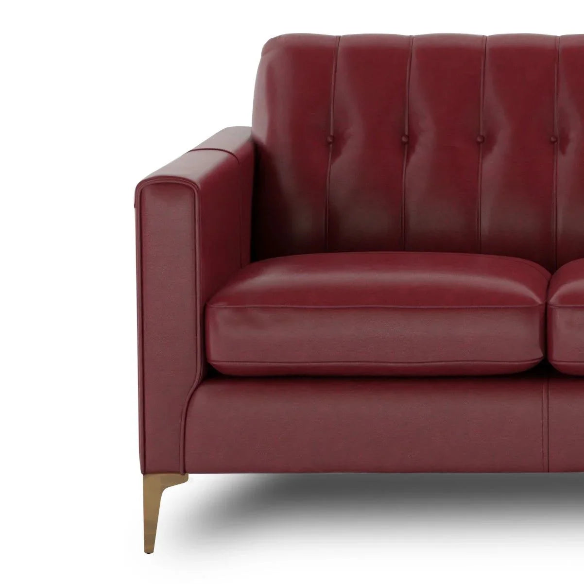 Mid-Century Tufted Leather Sofa - Furniture Home Direct