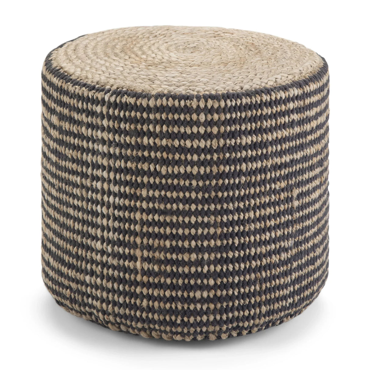 Larissa - Handcrafted Round Braided Pouf - Furniture Home Direct