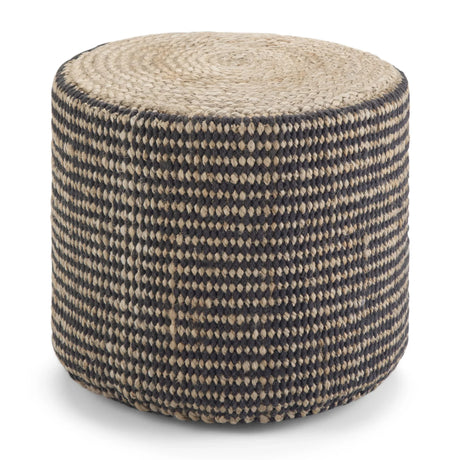 Larissa - Handcrafted Round Braided Pouf - Furniture Home Direct