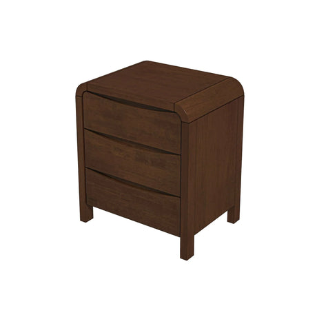 Lionel - Mid-Century Modern Nightstand 3 Drawer Bed Side Table - Brown - Furniture Home Direct
