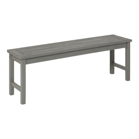Modern Slat Top Solid Wood Patio Bench - Furniture Home Direct