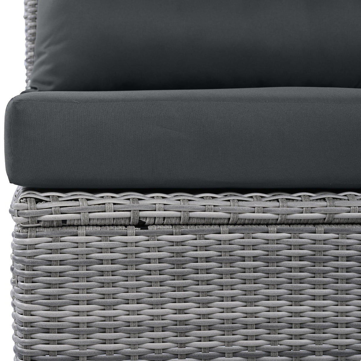 6 Piece Patio Set With An Adjustable Table, Recliners With Extendable Side Tables, And 2 Ottomans - Gray - Furniture Home Direct