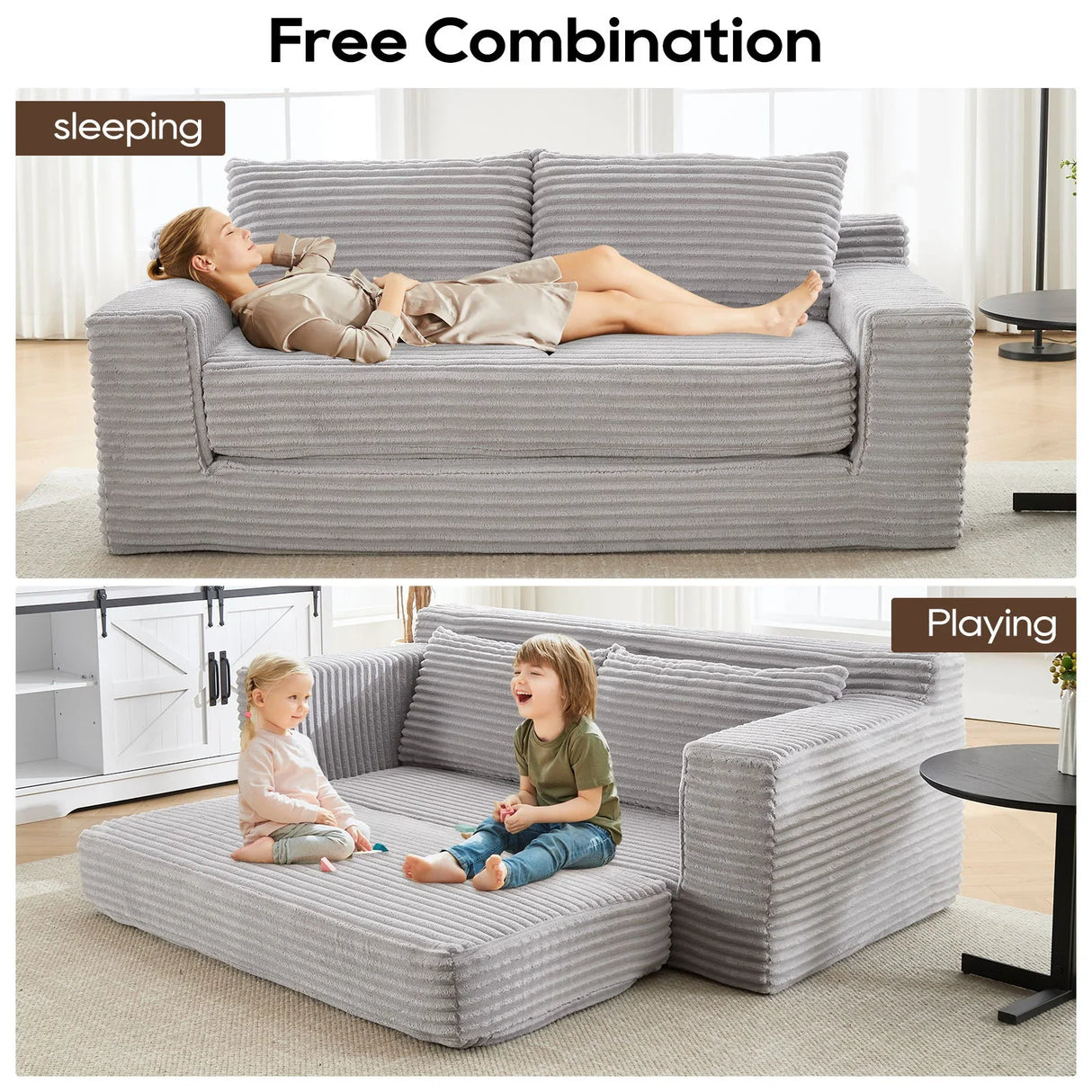 Convertible Loveseat Sofa Bed With Memory Foam & Steel Frame - Furniture Home Direct