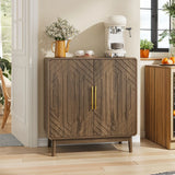 Sideboard Buffet Cabinet With Carved Doors And Adjustable Layer Board - Furniture Home Direct