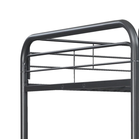Triple Bunk Bed, Full Size With Sturdy Metal Frame And Safe Stairs - Black - Furniture Home Direct