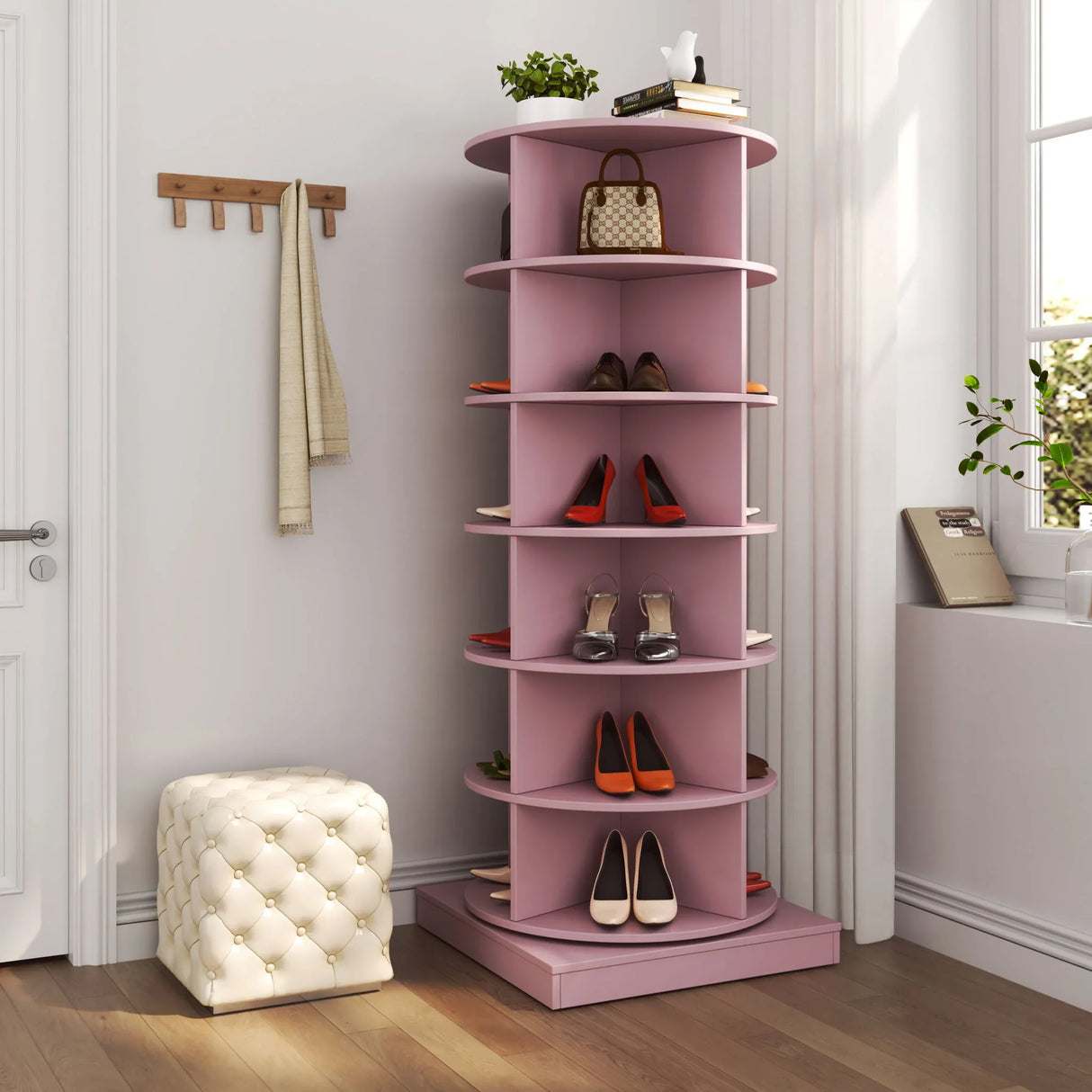 360 Rotating Shoe Cabinet 6 Layers - Furniture Home Direct