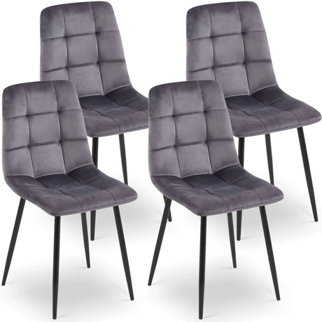 Mid-Century Modern Velvet Dining Chairs Set For Kitchen, Living Room - Furniture Home Direct