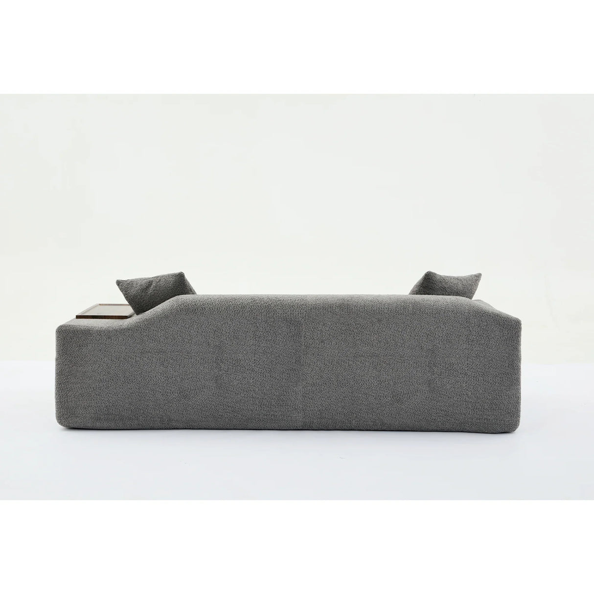 2 Piece Boucle Cloud Living Room Set with 2 Trays - Dark Gray - Furniture Home Direct