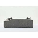 2 Piece Boucle Cloud Living Room Set with 2 Trays - Dark Gray - Furniture Home Direct