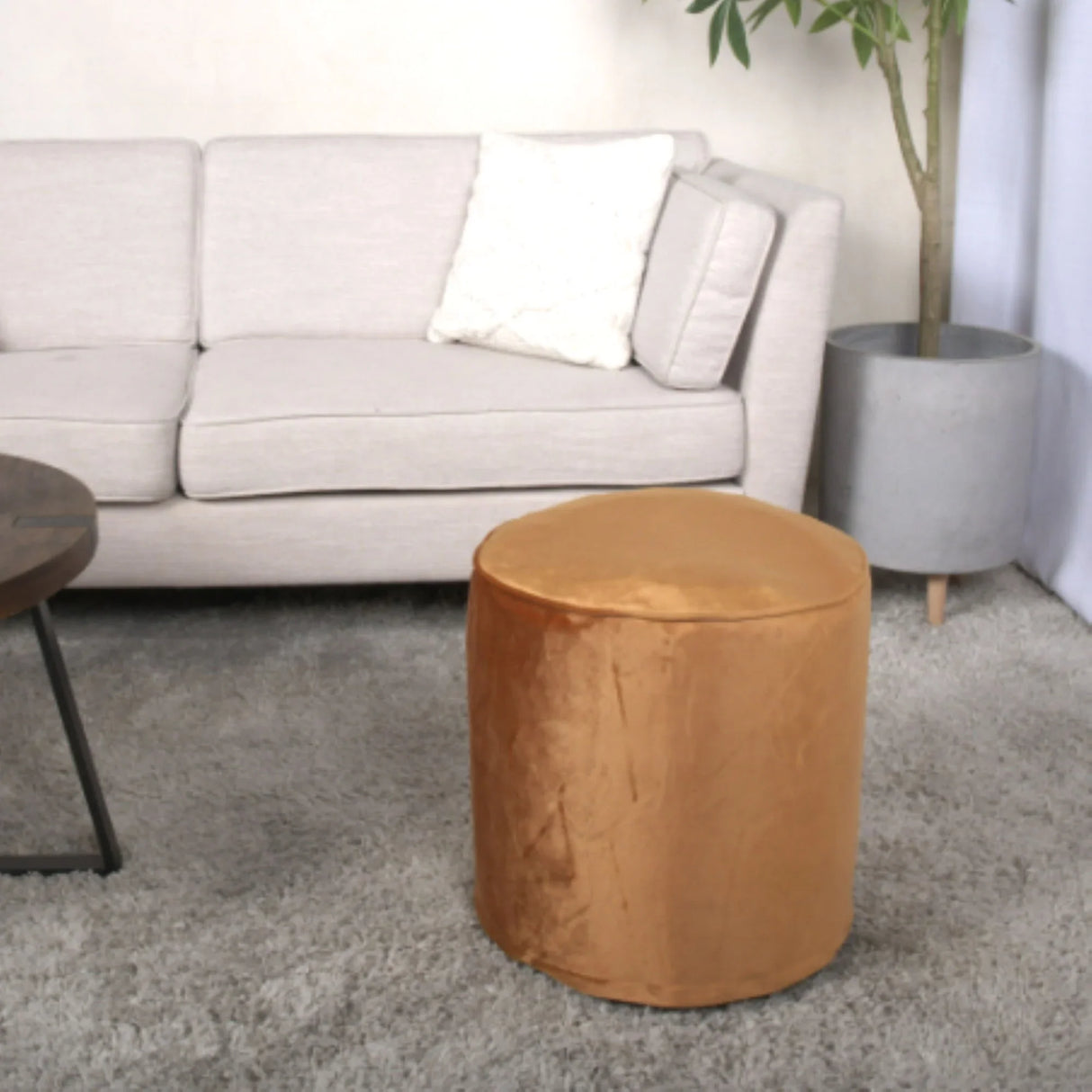 Shimon - Cylinder Pouf Ottoman And Floor Cushion - Furniture Home Direct