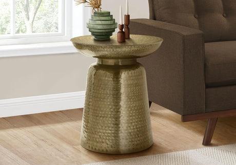 Drum Accent Side Table, Hammered Texture - Furniture Home Direct