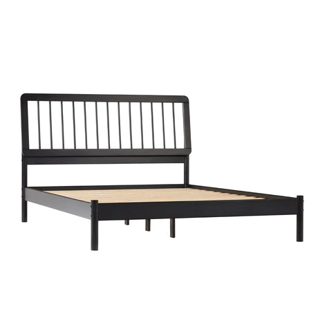 Mid-Century Modern Solid Wood Spindle Bed - Furniture Home Direct