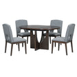 Topmax - 5 Piece Modern Extendable Round Dining Table Set With Removable Leaf For Small Places - Furniture Home Direct