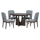 Topmax - 5 Piece Modern Extendable Round Dining Table Set With Removable Leaf For Small Places - Furniture Home Direct