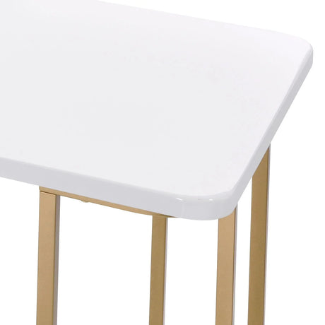 Estie - Writing Desk - White / Gold - Furniture Home Direct