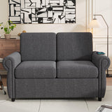Sleeper Sofa With Twin Size Memory Mattress With Two USB Ports - Gray - Furniture Home Direct