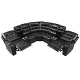 Sectional Sofa Manual Reclining With LED Light Strips Black - Furniture Home Direct