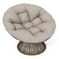 Ergonomic Wicker Chair With Cloud Thick Density Cushion, 3 Proof Cover High Capacity Iron Frame Fluid 360° Swivel - Furniture Home Direct