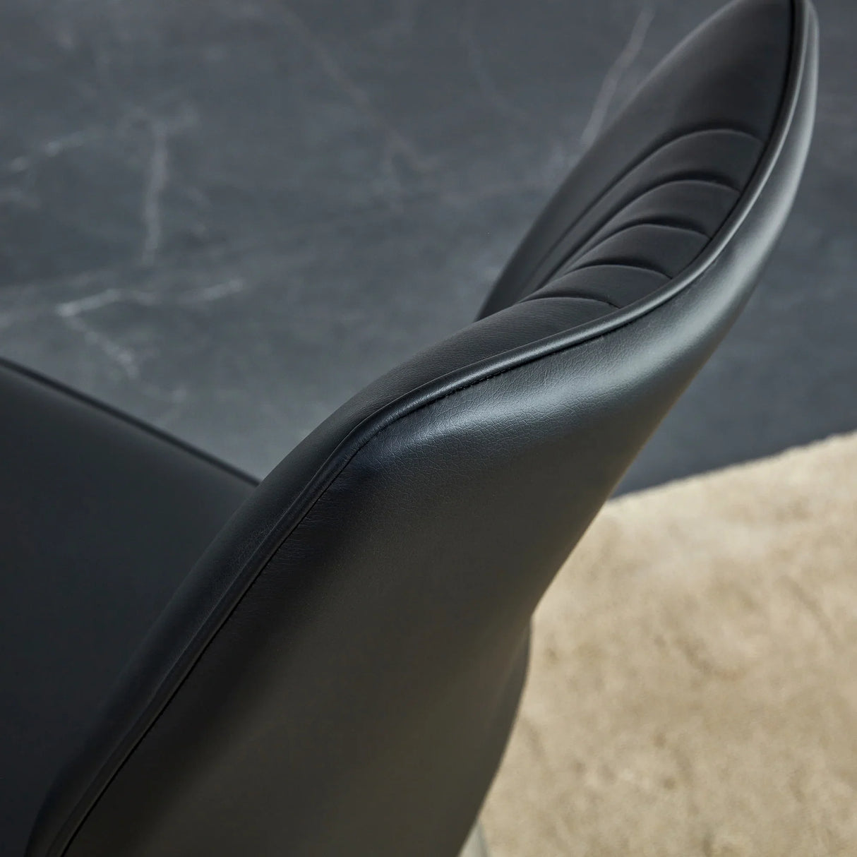 Dining Chairs with PU Upholstery and Metal Legs Black - Furniture Home Direct