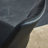 Dining Chairs with PU Upholstery and Metal Legs Black - Furniture Home Direct