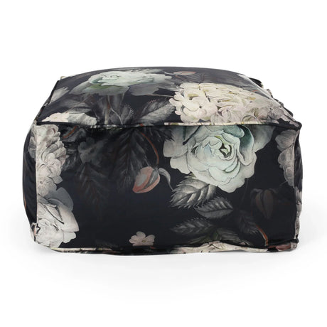 Hazel - Large Square Pouf With Flower Print - Furniture Home Direct