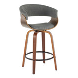 Vintage Mod - Mid Century Modern Fixed Height Counter Stool & Swivel With Round Footrest (Set of 2) - Furniture Home Direct