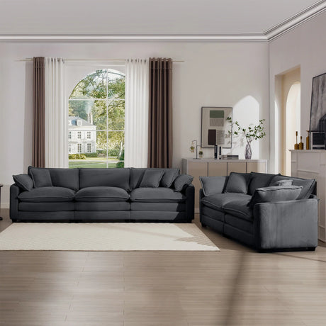 Sofa and Loveseat Set - Gray - Furniture Home Direct