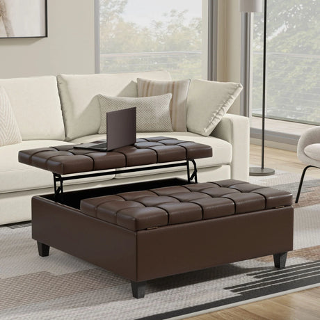 Harrison - Upholstered Coffee Table Storage Ottoman - Furniture Home Direct