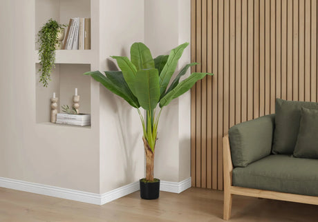 43" Tall, Artificial Plant, Banana Tree, Indoor, Faux, Fake, Floor, Greenery, Potted, Real Touch, Decorative - Green / Black - Furniture Home Direct