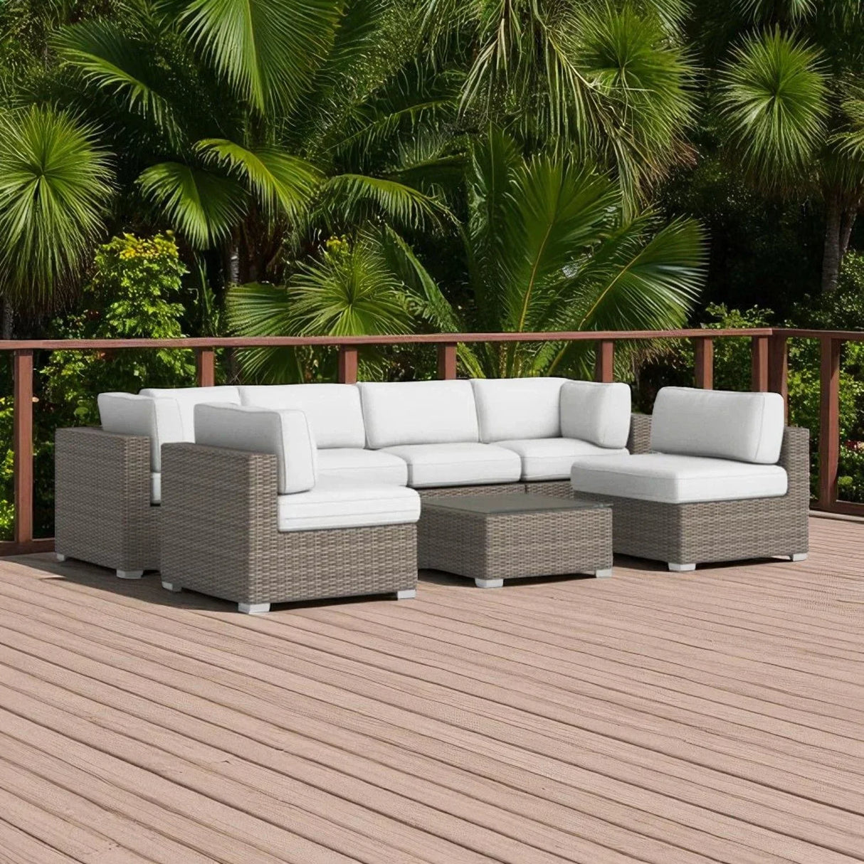 Seating Set With Cushions Handcrafted Wicker Design - Furniture Home Direct