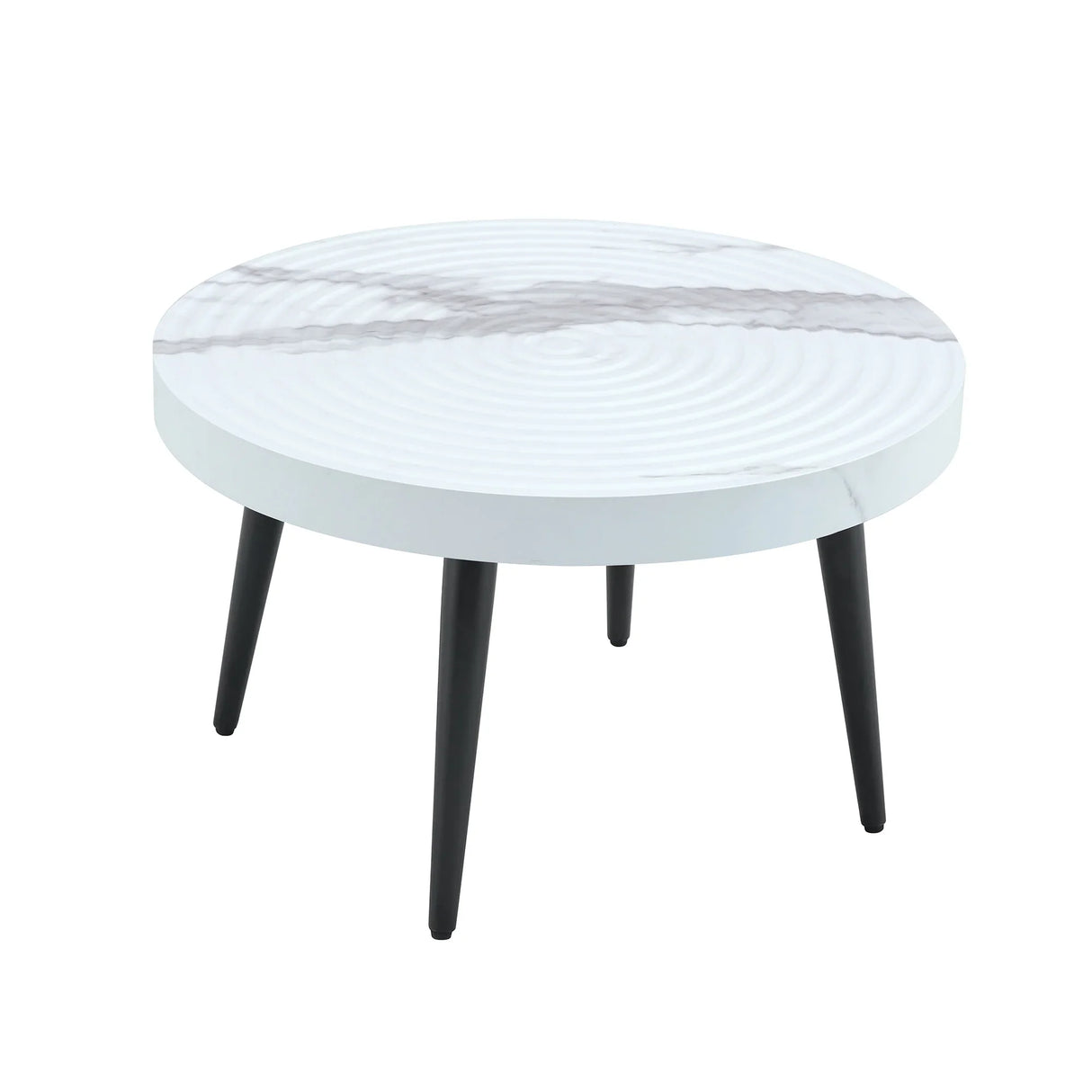 Elegant White Marble Round Coffee Table - Furniture Home Direct