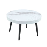 Elegant White Marble Round Coffee Table - Furniture Home Direct