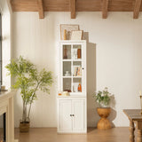 Retro Style Hutch Cabinet With Glass Door, China Cabinet For Home - Furniture Home Direct