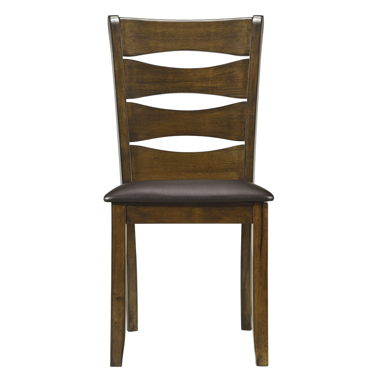 Dining Set With Self Storing Leaf And 6 Wood Chairs Brown - Furniture Home Direct