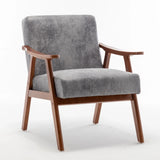 Mid Century Modern Accent Chair With Solid Wood Frame And Extra Thick Backrest - Furniture Home Direct