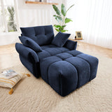 Ergonomic Single Seater Sofa With Ottoman, High Resilience Support Cushions - Furniture Home Direct