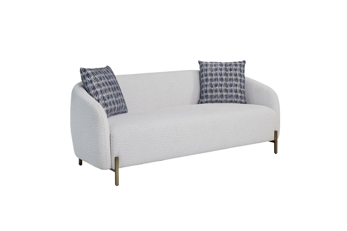 Rounded Sofa - White - Furniture Home Direct