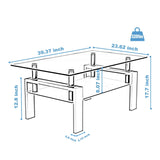 Modern Rectangular Coffee Table With Tempered Glass Top - Furniture Home Direct