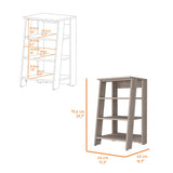 Ladder Bookcase Modern Four-Tier Wood Shelving Light Gray - Furniture Home Direct
