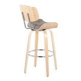 Lombardi - Mid Century Modern Fixed Height Barstool With Swivel With Round Footrest (Set of 2) - Furniture Home Direct