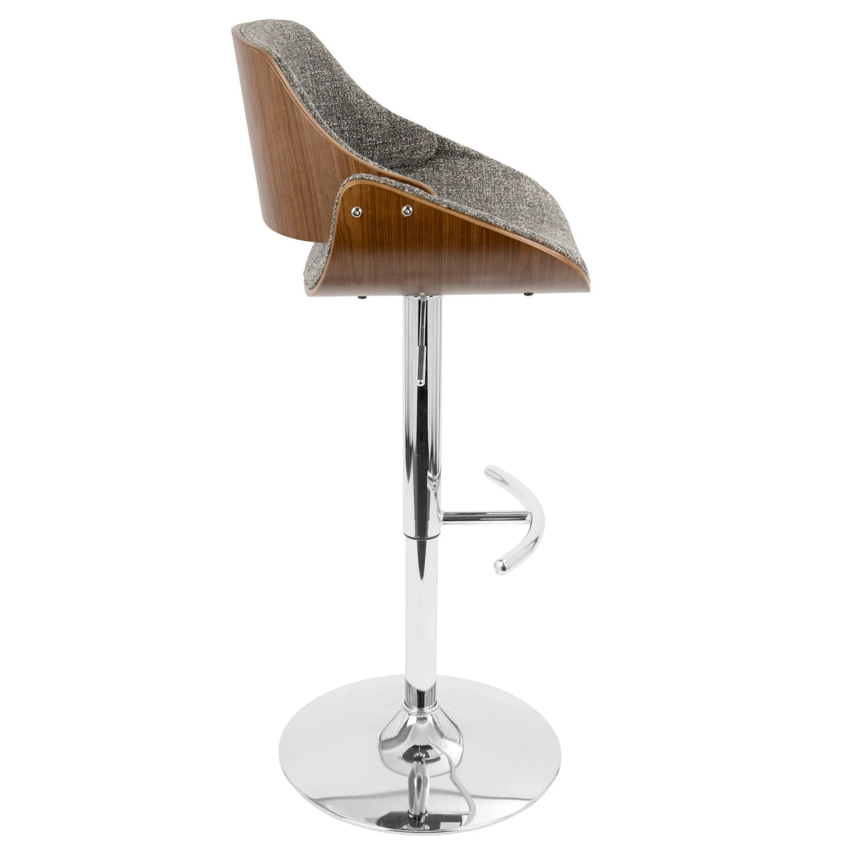 Fabrizzi - Mid Century Modern Adjustable Barstool With Swivel (Set of 2) - Furniture Home Direct